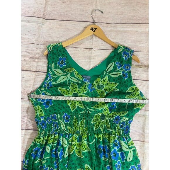 Vintage Rabbit Rabbit Rabbit Women's Green Chiffon Maxi Dress - 14 - Picture 9 of 12